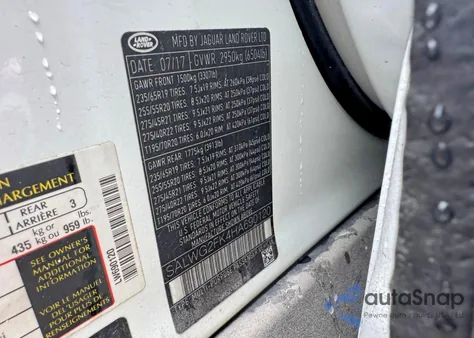 2017 Land Rover Range Rover Sport Se z USA, uszkodzony, nr VIN SALWG2FK4HA690120